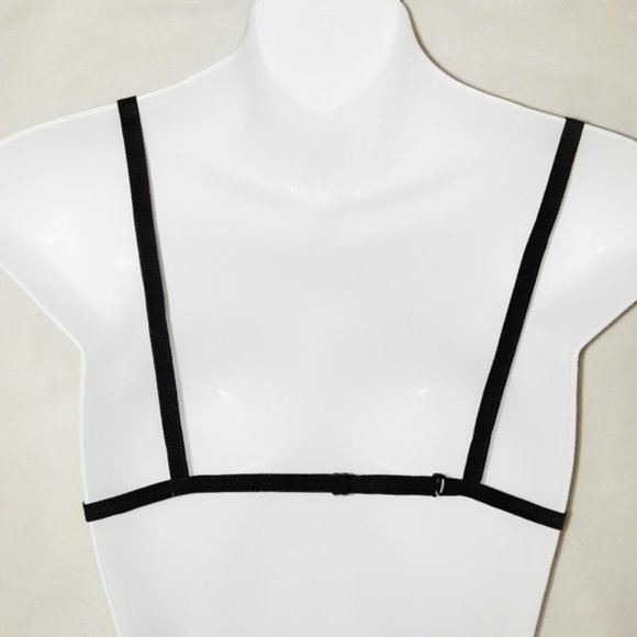 Black Cute Strappy Harness Cage Bra Bralette - Picture 4 of 5